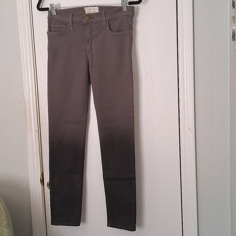 Current/Elliott The Stiletto Ombre Dark Castle Gray Black Coated Skinny Jeans 26 - Picture 2 of 10